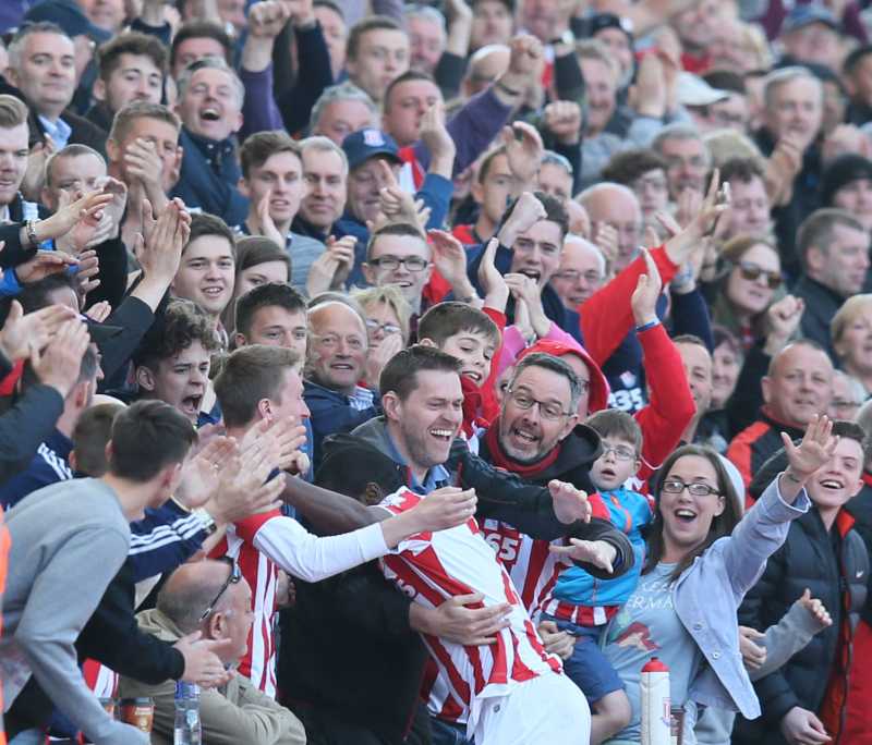 stoke fans celebrating