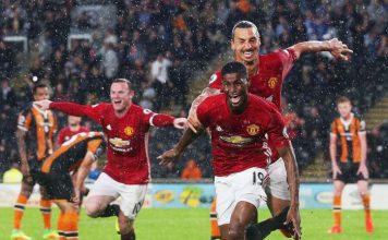 Mancester United zlatan jublar efter mål