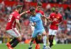 Manchester United och Mancester City - David Silva i aktion