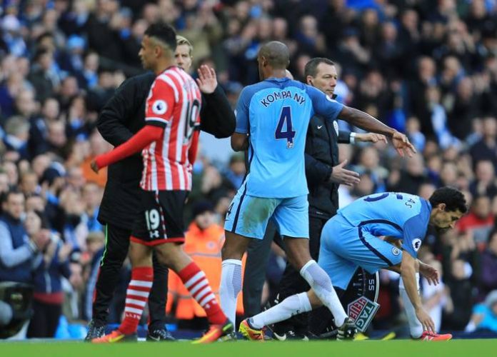 Manchester City i matchen mot Southampton.