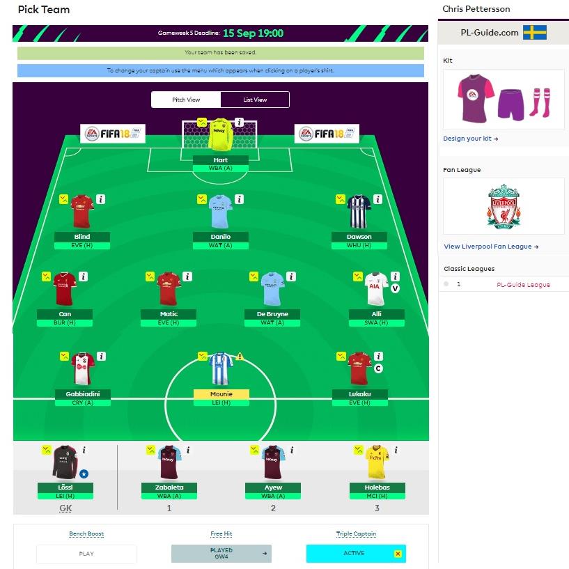 FPL Team Round 5