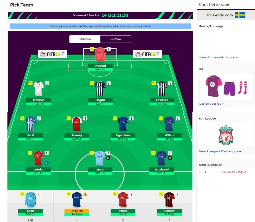 FPL Team Week 8